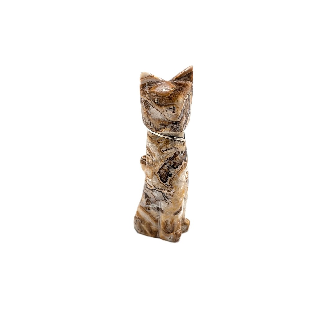 Zuni Fetish Totem Hand-Carved Stone Figurine CAT - Native American Collectible**